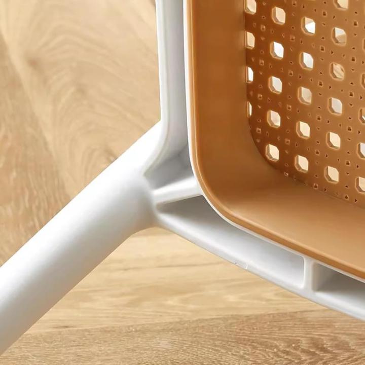 Rotan Plastic Stapelbare Stoelen voor Indoor en Commerciële Evenementen Retro Mid Century Lounge Stoel voor Keuken en Woonkamer 18x20x31" (J45x50x80cm)