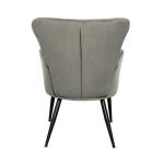 Sansa Fauteuil, corduroy, leesstoel, moderne gestoffeerde stoel met armleuning, loungestoel, grijs