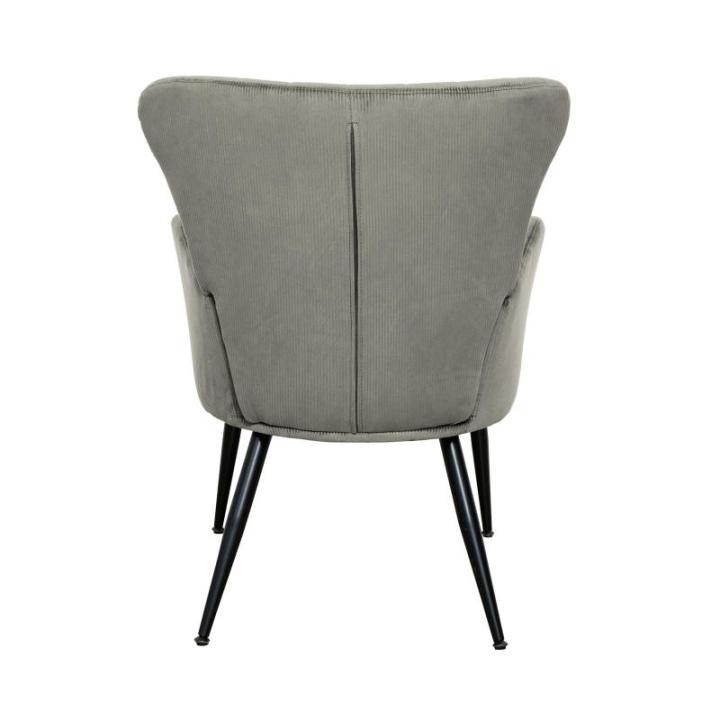 Sansa Fauteuil, corduroy, leesstoel, moderne gestoffeerde stoel met armleuning, loungestoel, grijs