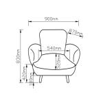 BEN, fauteuil, fluweel, groen