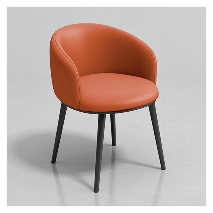 Stoelen, Faux Lederen Fauteuil Met Gewatteerde Stoel Moderne Eetkamerstoel Woonkamer Stoel Lounge Stoel Kantoor Stoel/Oranje/42 * 42 * 74Cm