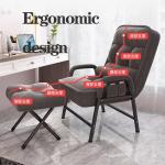 Fluwelen Accent Fauteuil voor Woonkamer Comfortabele Ligstoel met 6 snelheden Rugleuning Aanpassing Leesstoel voor Slaapkamer Stof Luie Sofa Stoel (Grijs 1)