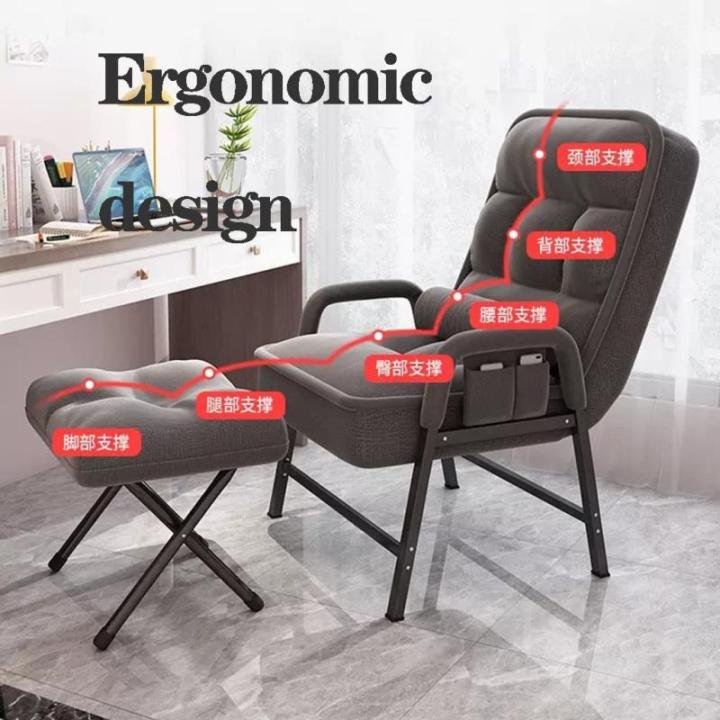 Fluwelen Accent Fauteuil voor Woonkamer Comfortabele Ligstoel met 6 snelheden Rugleuning Aanpassing Leesstoel voor Slaapkamer Stof Luie Sofa Stoel (Grijs 1)