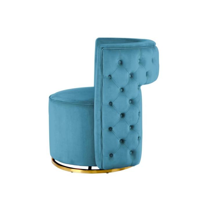 Designer fauteuil in petrol - 360 graden draaibaar, fluwelen bekleding, zacht comfortabel elegant luxe woonkamer slaapkamer kleedkamer