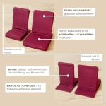 Mandir Vloerstoel met gevoerde rugleuning, meditatiestoel met extra dik zitkussen voor seminar-huizen, meditatie, op de vloer, standaard, groen (dusty green)