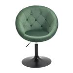 Havanna cocktailstoel, lounge, clubstoel, draaistoel, fluwelen look, glanzend, retro, barkruk, donkergroen