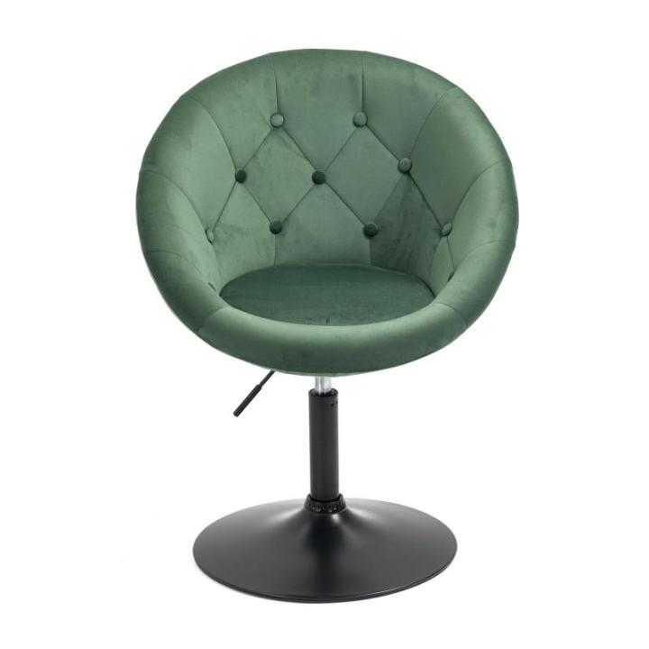 Havanna cocktailstoel, lounge, clubstoel, draaistoel, fluwelen look, glanzend, retro, barkruk, donkergroen
