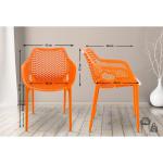 Stoel Air XL, stapelbare terrasstoel, comfort en design, ideaal voor tuin en balkon, uv-bestendig en weerbestendig, kleur: oranje