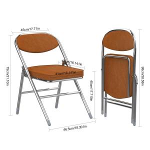 Klassieke klapstoel, gevoerd, corduroy klapstoelen met metalen frame, klapstoel, 100 kg belastbaar, campingstoel, balkonstoelen, 1 x vouwstoel voor huishoudelijk gebruik en camping