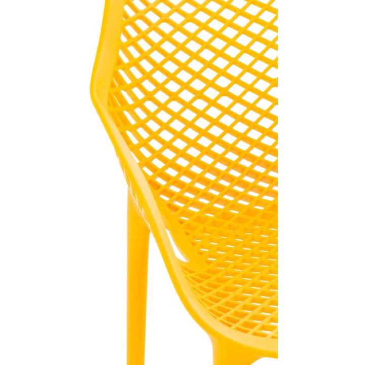 Stoel Air XL, stapelbare terrasstoel, comfort en design, ideaal voor tuin en balkon, uv-bestendig en weerbestendig, kleur: geel