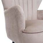 Lounge-stoel HWC-K37, cocktailstoel gestoffeerde fauteuil, fluwelen - taupe