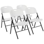 Plastic stoel, opvouwbaar, 157,5 kg capaciteit, wit, set van 4