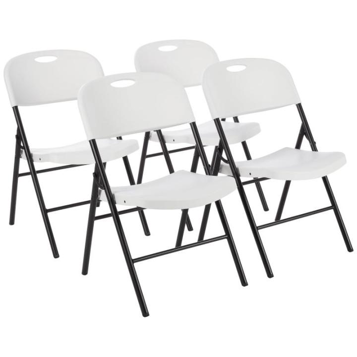 Plastic stoel, opvouwbaar, 157,5 kg capaciteit, wit, set van 4