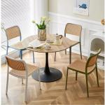 Rotan Plastic Indoor Stapelbare Stoelen voor Keuken & Kamer Retro Mid Century Commerciële Event Lounge Stoel D45x50x80cm