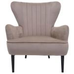 Lounge-stoel HWC-K37, cocktailstoel gestoffeerde fauteuil, fluwelen - taupe
