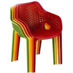 Stoel Air XL, stapelbare terrasstoel, comfort en design, ideaal voor tuin en balkon, uv-bestendig en weerbestendig, kleur: oranje