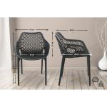 Stoel Air XL, stapelbare terrasstoel, comfort en design, ideaal voor tuin en balkon, uv-bestendig en weerbestendig, kleur: donkergrijs