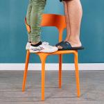 Stapelbare plastic stoelen evenementenstoel met rugleuning 600 lbs gewichtscapaciteit draagbare en flexibele zitplaatsen voor keuken en kamer M40x47x75cm (16x19x30in)
