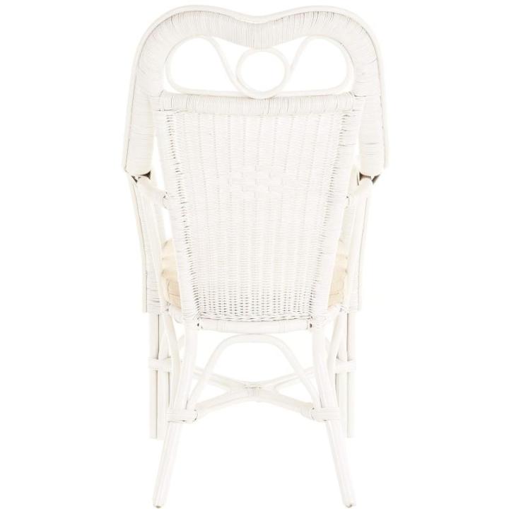 Wintertuin fauteuil Harry armleuning stoel met hoge rugleuning rotan stoel wintertuin stoel (wit)