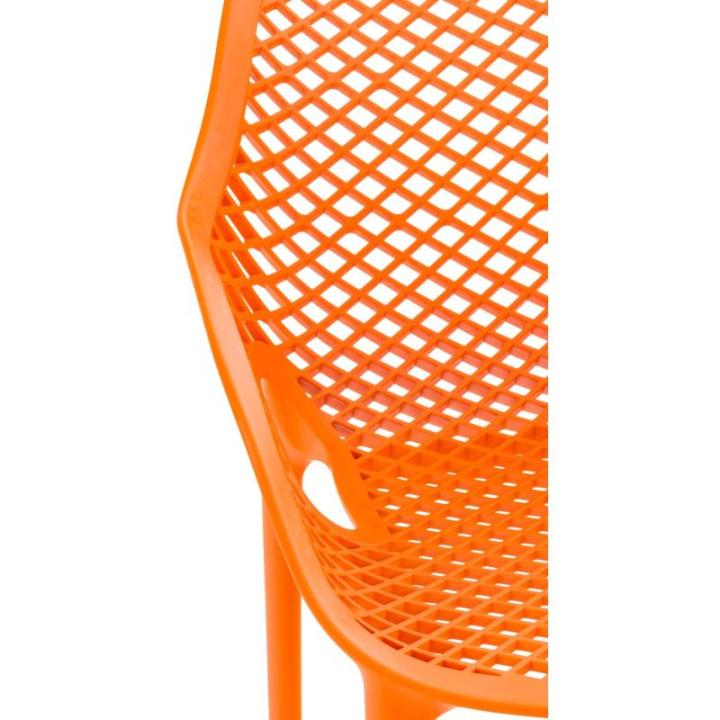 Stoel Air XL, stapelbare terrasstoel, comfort en design, ideaal voor tuin en balkon, uv-bestendig en weerbestendig, kleur: oranje
