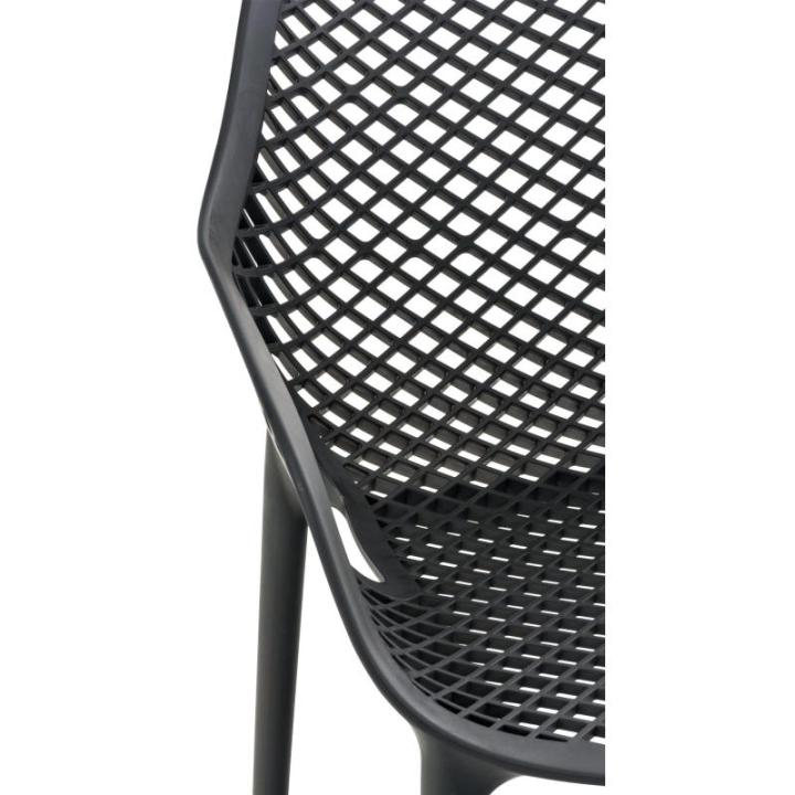 Stoel Air XL, stapelbare terrasstoel, comfort en design, ideaal voor tuin en balkon, uv-bestendig en weerbestendig, kleur: donkergrijs