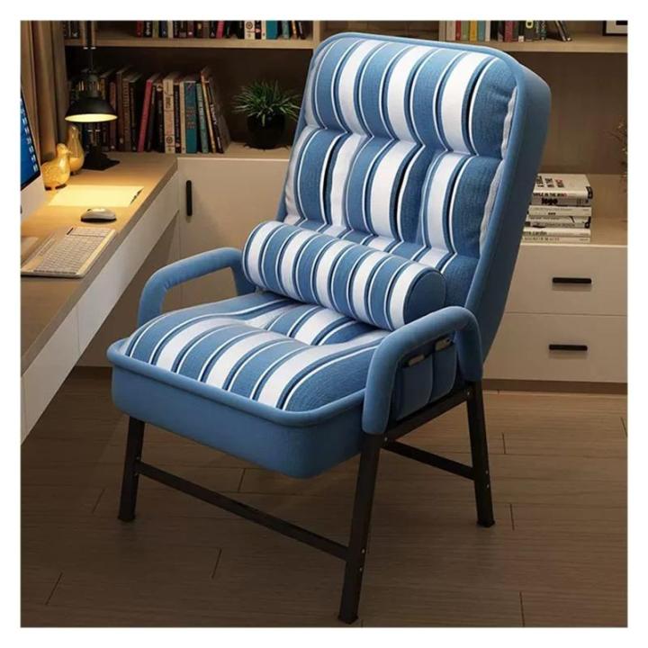 Fluwelen Accent Stoel voor Woonkamer Comfortabele Lounge Stoel met 6 Speed Rugleuning Aanpassing Leesstoel voor Slaapkamer Stof Luie Bank Leisure Stoelen Blauw 1 Kleur