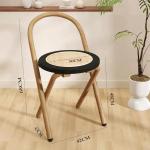 Opvouwbare stoel, rugleuning thuis rotan eettafel en stoelen, thuis eetkamerstoel, opvouwbaar, krukken for buiten(Light Wood)