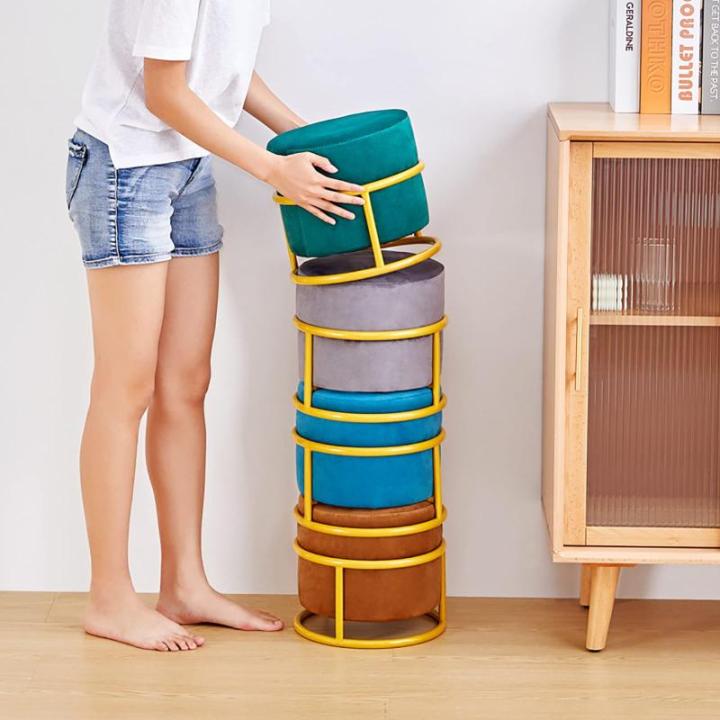 Stoelen, Ottomaanse Fluwelen Kruk, Moderne Voetkruk Ottomaan, Gestoffeerde Voetsteun Kubus Kruk Met Gouden Metalen Benen/Grijs/28 * 28 * 25Cm