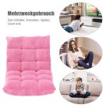 Vloerstoel met verstelbare rugleuning, gestoffeerd, vloerkussen, opvouwbaar, meditatiestoel, relaxstoel, Thais kussen voor vrije tijd, meditatie, yoga (roze)