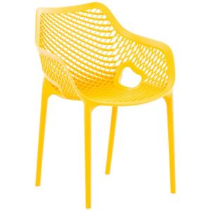 Stoel Air XL, stapelbare terrasstoel, comfort en design, ideaal voor tuin en balkon, uv-bestendig en weerbestendig, kleur: geel
