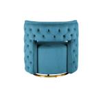 Designer fauteuil in petrol - 360 graden draaibaar, fluwelen bekleding, zacht comfortabel elegant luxe woonkamer slaapkamer kleedkamer