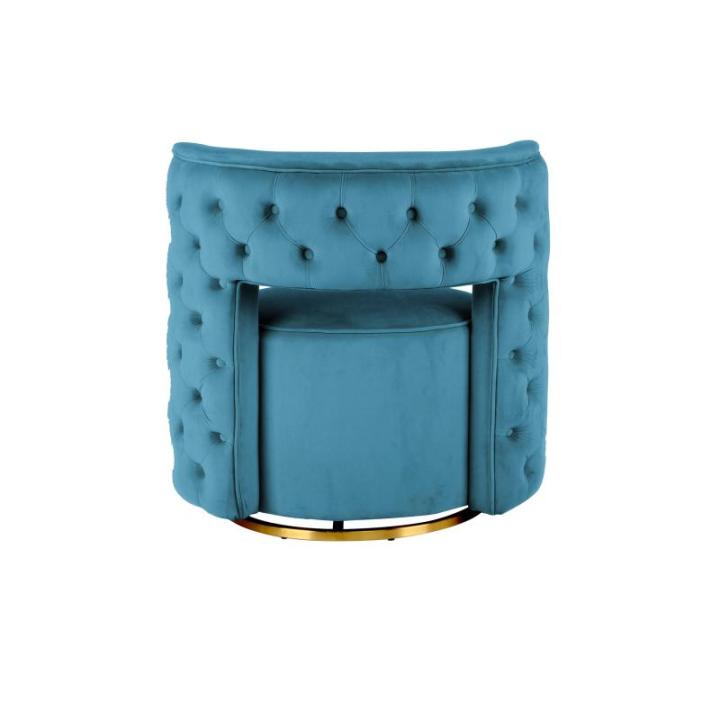 Designer fauteuil in petrol - 360 graden draaibaar, fluwelen bekleding, zacht comfortabel elegant luxe woonkamer slaapkamer kleedkamer