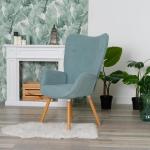 Leunstoelen, moderne relaxstoel loungestoel gestoffeerde stoel met massief houten poten, groente, 67x51,5x103,6cm