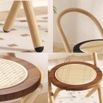 Opvouwbare stoel, rugleuning thuis rotan eettafel en stoelen, thuis eetkamerstoel, opvouwbaar, krukken for buiten(Light Wood)