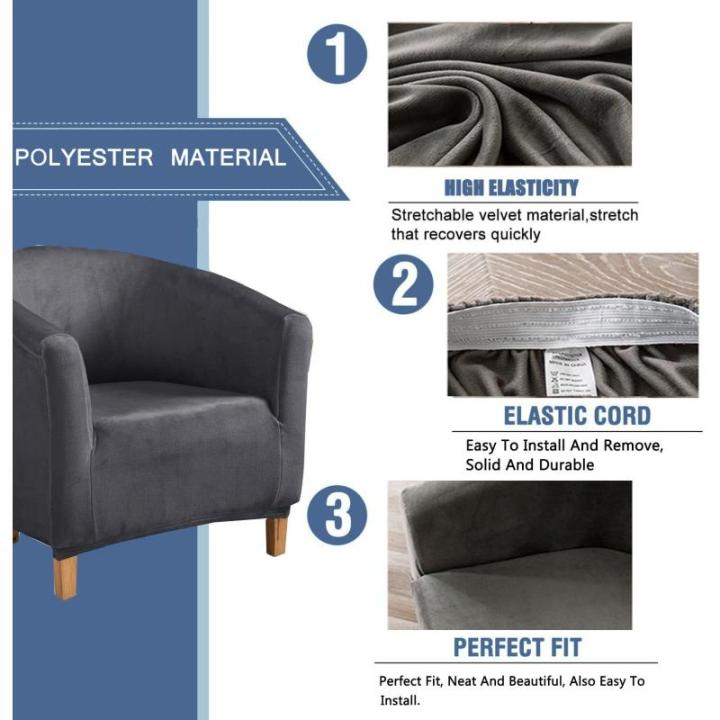 Polyester Wasbare Fauteuil Sofa Cover Verwijderbare Tub Stoel Slipover Hoge Stretch Club Stoel Slipcover voor Woonkamer Bar Counter Hotel -Taupe
