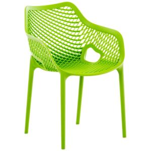 Stoel Air XL, stapelbare terrasstoel, comfort en design, ideaal voor tuin en balkon, uv-bestendig en weerbestendig, kleur: groen