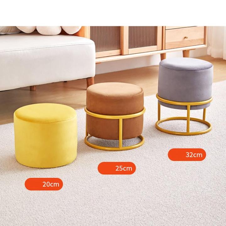 Stoelen, Ottomaanse Fluwelen Kruk, Moderne Voetkruk Ottomaan, Gestoffeerde Voetsteun Kubus Kruk Met Gouden Metalen Benen/Grijs/28 * 28 * 25Cm
