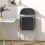 Klapstoel, gevoerde draagbare klapstoelen, metalen frame van staal, 150 kg draagkracht, klapstoel, kunstleer, zwart, bureaustoel voor feestjes, bruiloften, picknicks, campingstoele