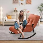 Schommelstoel voor slaapkamer, ligstoel met gevoerde zitting, schommel-ligstoel, moderne ligstoel, indoor en outdoor loungestoel, gliderstoel voor de woonkamer