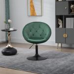Havanna cocktailstoel, lounge, clubstoel, draaistoel, fluwelen look, glanzend, retro, barkruk, donkergroen