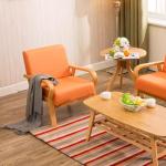Moderne bankstoel met metalen frame en dik zacht kussen voor woonkamer, slaapkamer, balkon