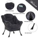 Lazy Chair Moderne lounge-accentstoel met armleuningen en een zijzak, gestoffeerde bankstoelset voor vrije tijd, leesstoel met voetensteun voor kleine ruimtes, hoekstoel