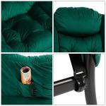 Relax Fauteuil Woonkamer Stoel Slaapkamer Stoel Lounge Stoel met Armleuningen Leesstoel Accentstoel met Stalen Frame, Groen