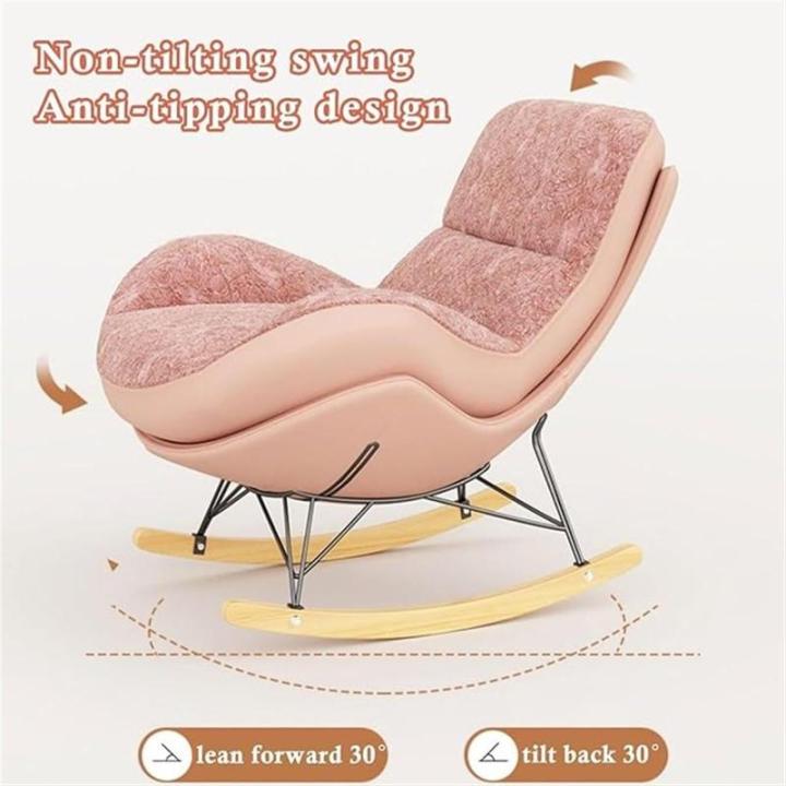 Moderne comfortabele bankschommelstoel voor binnen, gestoffeerde fluwelen loungestoel met dik kussen om te lezen, dutje in de woonkamer, meubelstoelen met accent in de woonkamer (b