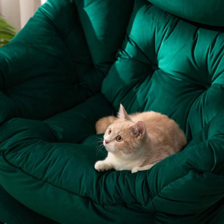 Relax Fauteuil Woonkamer Stoel Slaapkamer Stoel Lounge Stoel met Armleuningen Leesstoel Accentstoel met Stalen Frame, Groen