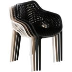 Stoel Air XL, stapelbare terrasstoel, comfort en design, ideaal voor tuin en balkon, uv-bestendig en weerbestendig, kleur: donkergrijs