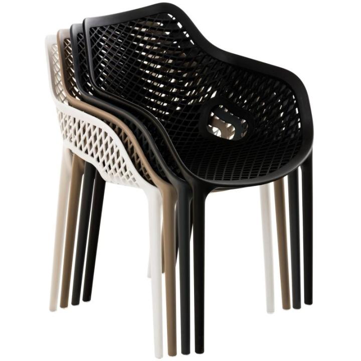 Stoel Air XL, stapelbare terrasstoel, comfort en design, ideaal voor tuin en balkon, uv-bestendig en weerbestendig, kleur: modder