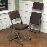 Stabiele klapstoel, klapstoel van staal, Soft-Skin kunstleer, klapstoel, gevoerd, tot 100 kg belastbaar, campingstoel, klapstoel, balkon, tuin, stoelen, bezoekersstoel, chocoladebr