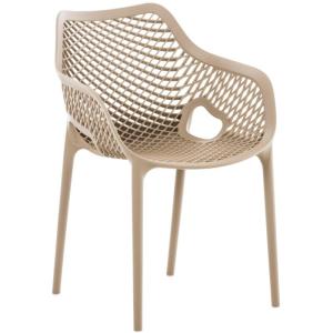 Stoel Air XL, stapelbare terrasstoel, comfort en design, ideaal voor tuin en balkon, uv-bestendig en weerbestendig, kleur: modder