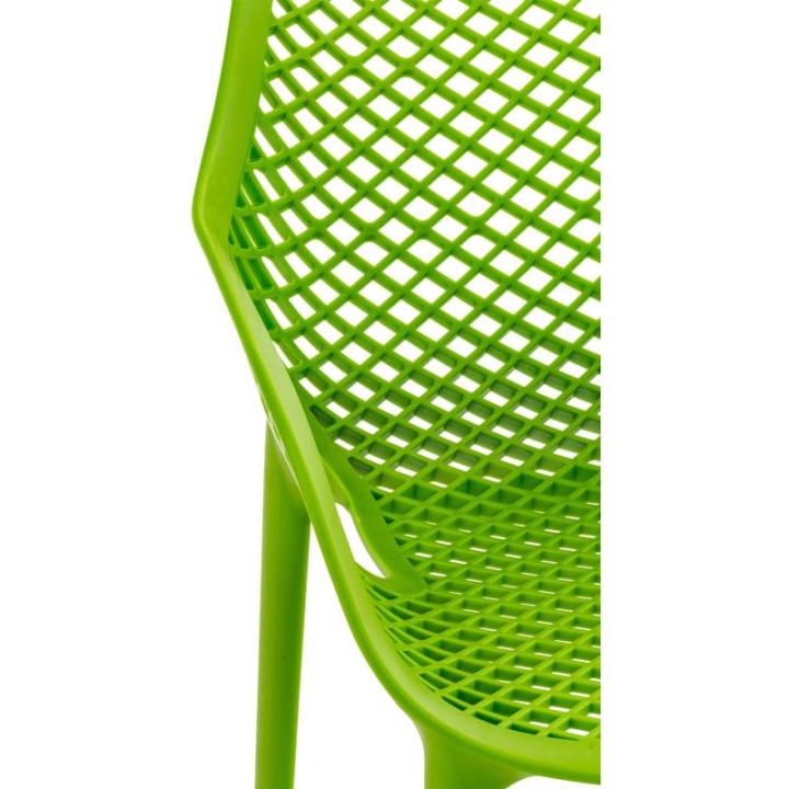 Stoel Air XL, stapelbare terrasstoel, comfort en design, ideaal voor tuin en balkon, uv-bestendig en weerbestendig, kleur: groen